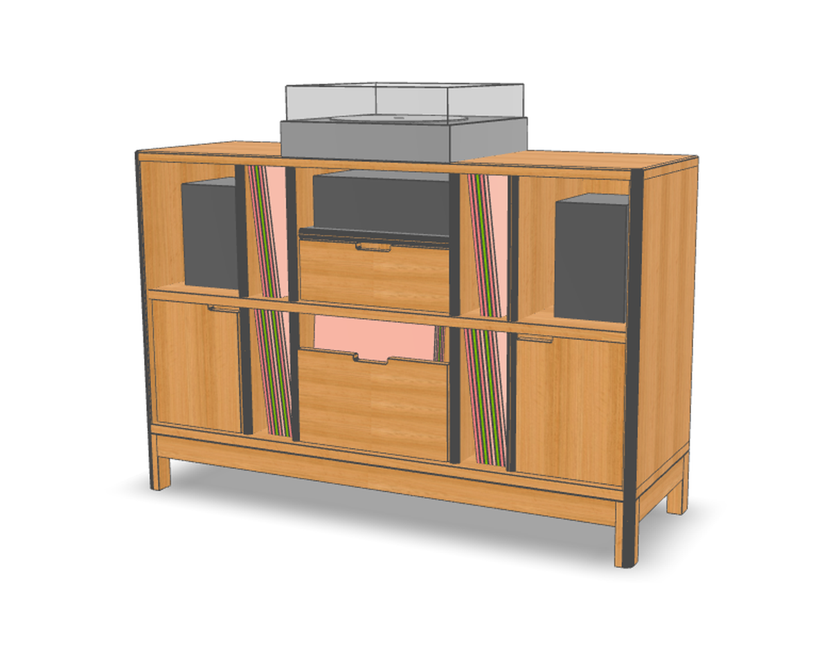 Rack Vinilo Claudia — vista previa 3D